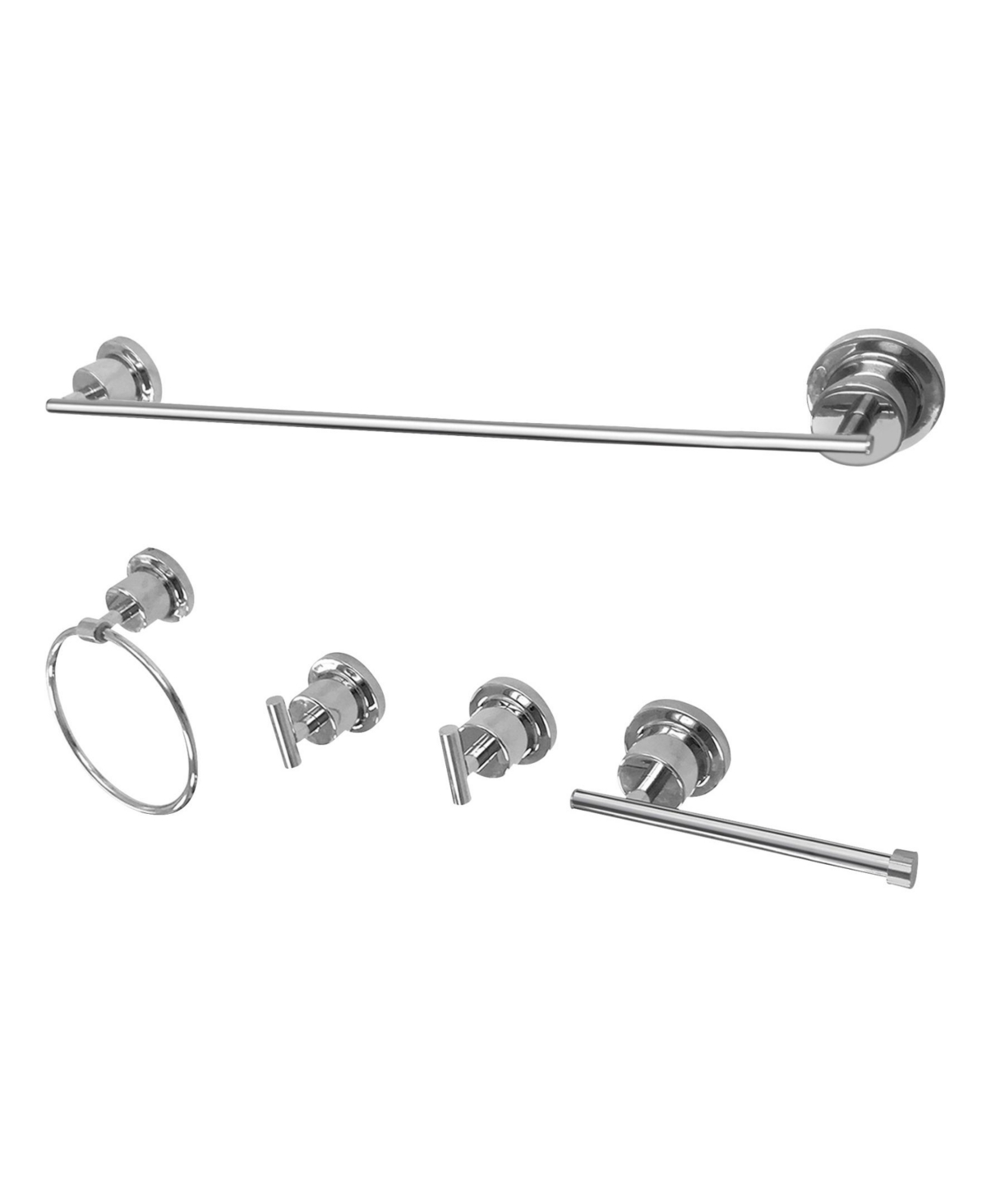 Kingston Brass Concord 5-Pc. Bathroom Accessory Set in Polished Chrome Bedding