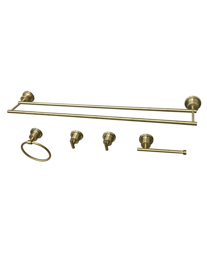 Kingston Brass - Dual-Towel Bar 5-Pc. Bathroom Accessory Set