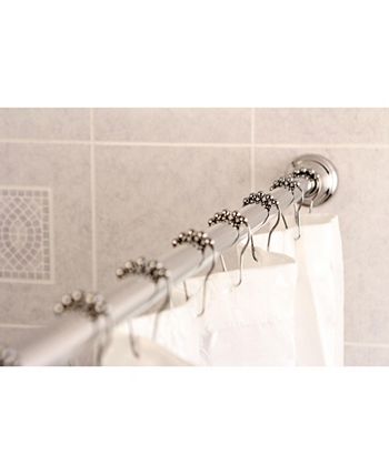 Kingston Brass - Edenscape Straight Shower Curtain Rod with Shower Curtain Rings in Polished Chrome