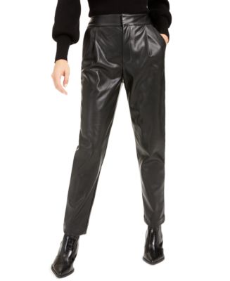Bar III Becca Tilley x Pleated Faux-Leather Pants, Created For Macy's ...
