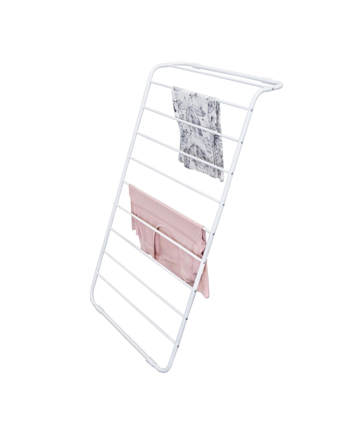 Leaning Clothes Drying Rack, White - White