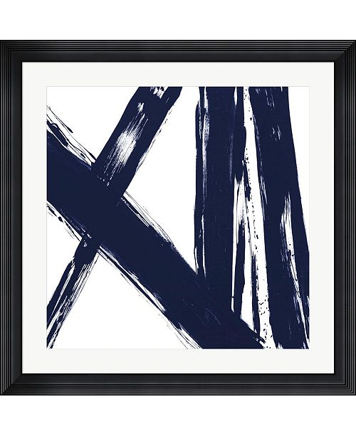 Metaverse Strokes In Navy Ii By Megan Morris Framed Art 32 X 32