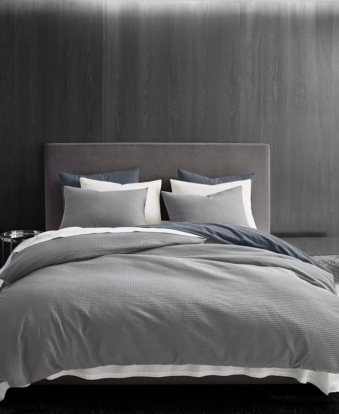 Vera Wang Waffle Pique Pewter Duvet Set, King Macy's