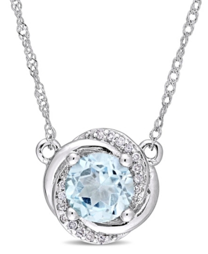 image of Blue Topaz (1 ct. t.w.) and Diamond Accent Swirl 17