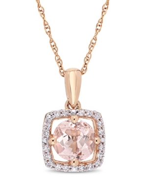 image of Morganite (4/5 ct. t.w.) and Diamond (1/10 ct. t.w.) Floating Halo 17