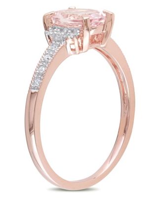 Morganite (1-1/7 ct. t.w.) and Diamond (1/20 ct. t.w.) Ring in 18k Rose Gold Over Sterling Silver (Also available in Aquamarine)