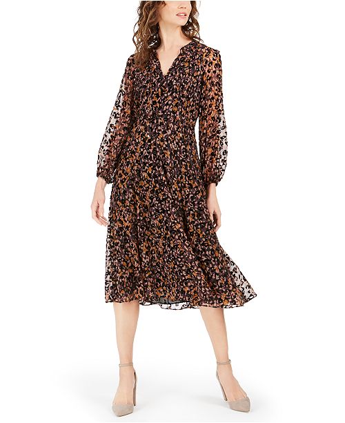 Tommy Hilfiger Flocked Midi Dress Reviews Dresses Women