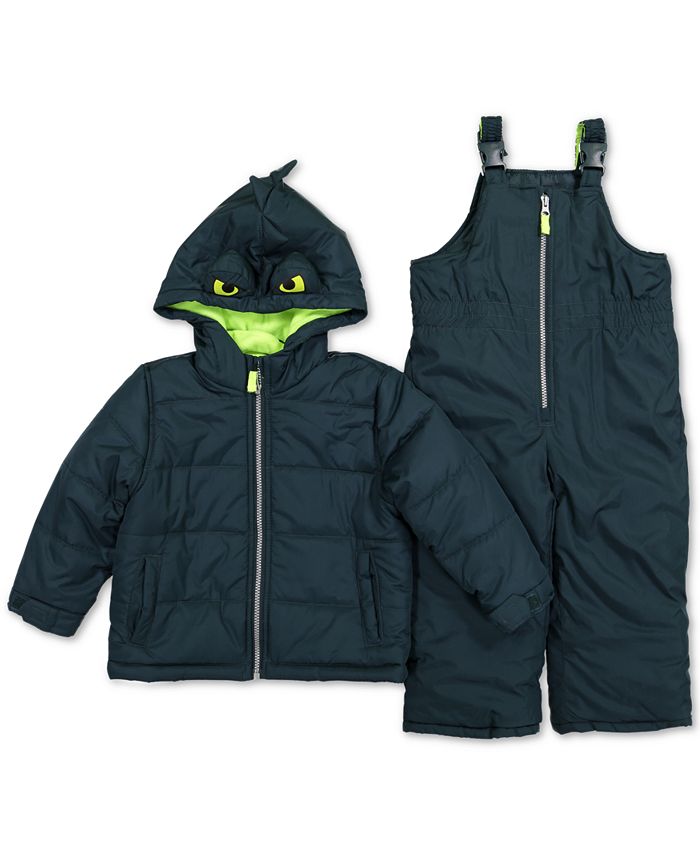 Carter's Toddler Boys 2Pc. Dinosaur Jacket & Snowbib Snowsuit Macy's
