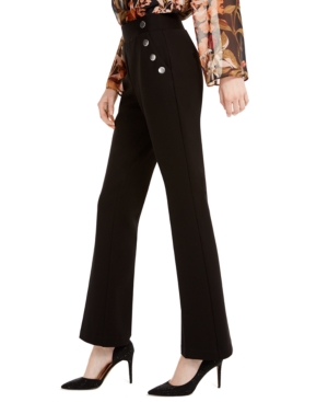 image of Inc Side-Button Bootcut Pants, Created for Macy-s