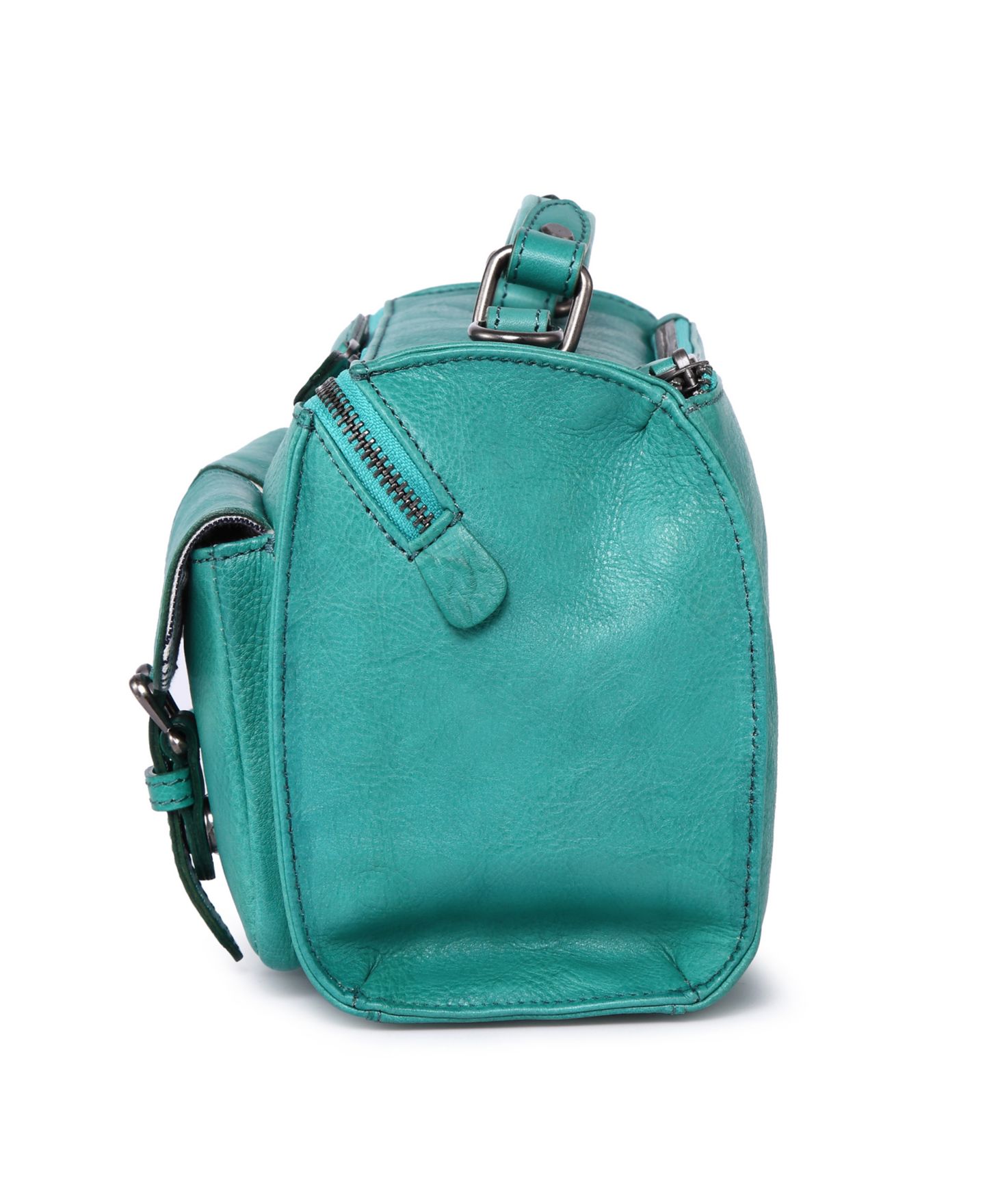 Женская сумка OLD TREND Las Luna Small Leather Crossbody, цвет: Аквамариновый — фото 4