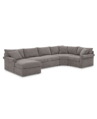 CLOSEOUT! Wedport 4-Pc. Fabric Modular Sectional with Sleeper and Chaise, Created for Macy's