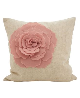 Rose Flower Statement Decorative Pillow, 18" x 18"