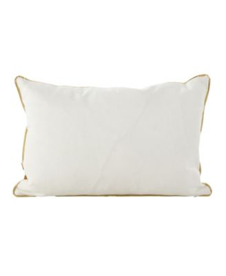 Metallic Poinsettia Branch Design Holiday Cotton Decorative Pillow, 12" x 18"