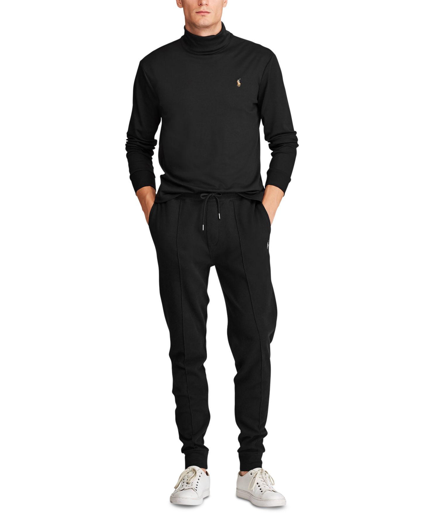Мужской свитер Polo Ralph Lauren Soft Cotton Turtleneck, цвет: Чёрный / Коричневый — фото 2
