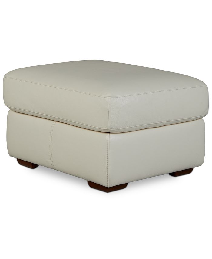 Furniture Jaspene 30" Leather Storage Ottoman, Created for Macy's