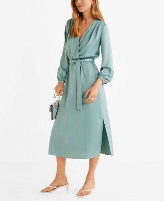 mango satin tie dress