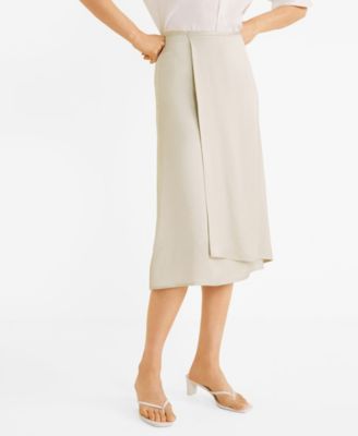 MANGO Midi Satin Skirt