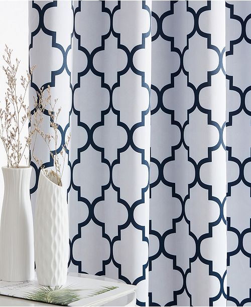 Hlc Me Obscura By Bunbury Lattice Print Blackout Grommet Curtain