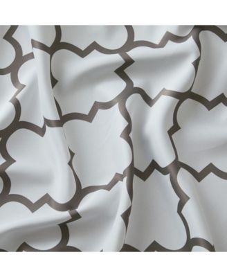 Lattice Print Drape Blackout Curtains Pattern - Weather Insulated Curtains, Sun Blocking Window Treatment Draperies for Living Room - Set of 2