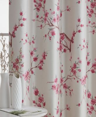 Jasmine Floral Patterned Room Darkening Curtain ROD POCKET POLE TOP Panels - Set of 2