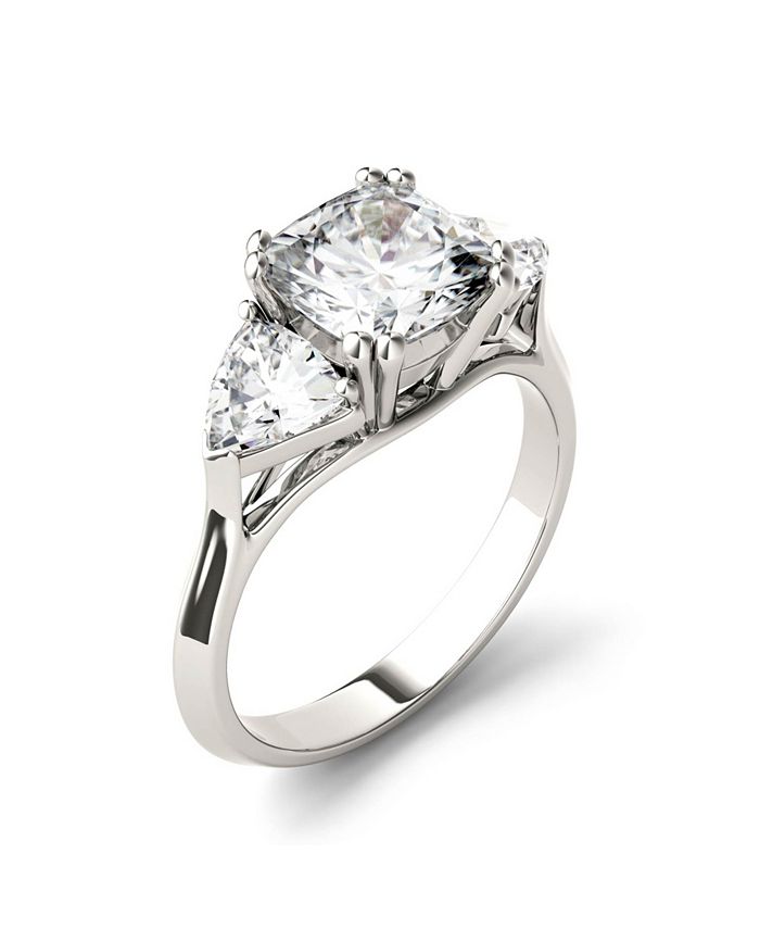 Charles & Colvard - Moissanite Three Stone Ring 3 ct. t.w. Diamond Equivalent in 14k White Gold
