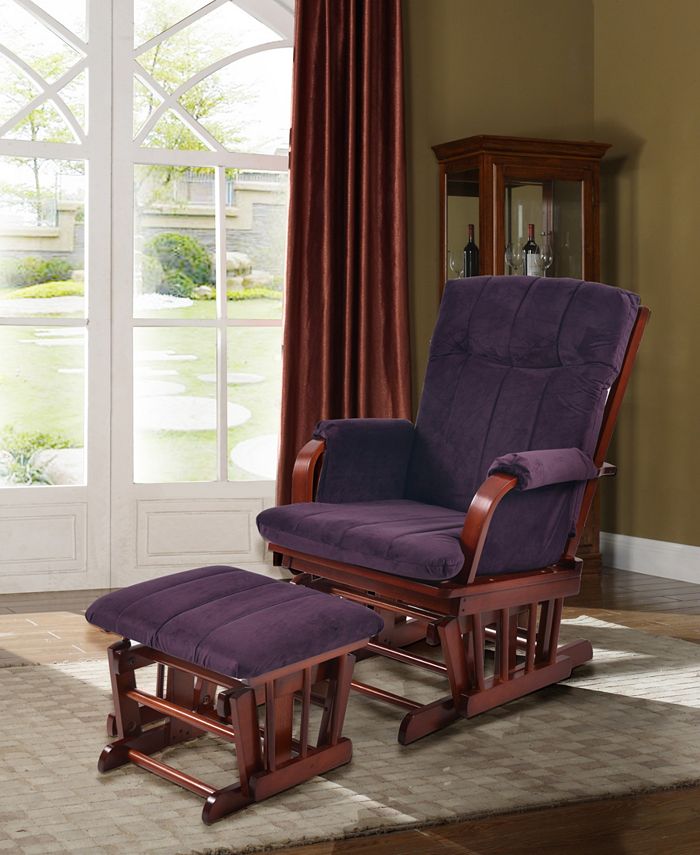 Artiva USA Home Deluxe Cushion 2Piece Glider Chair and Ottoman Set