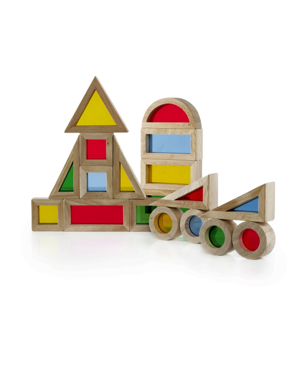 Guidecraft Junior Rainbow Blocks - 20 Pieces Set - Multi-Color