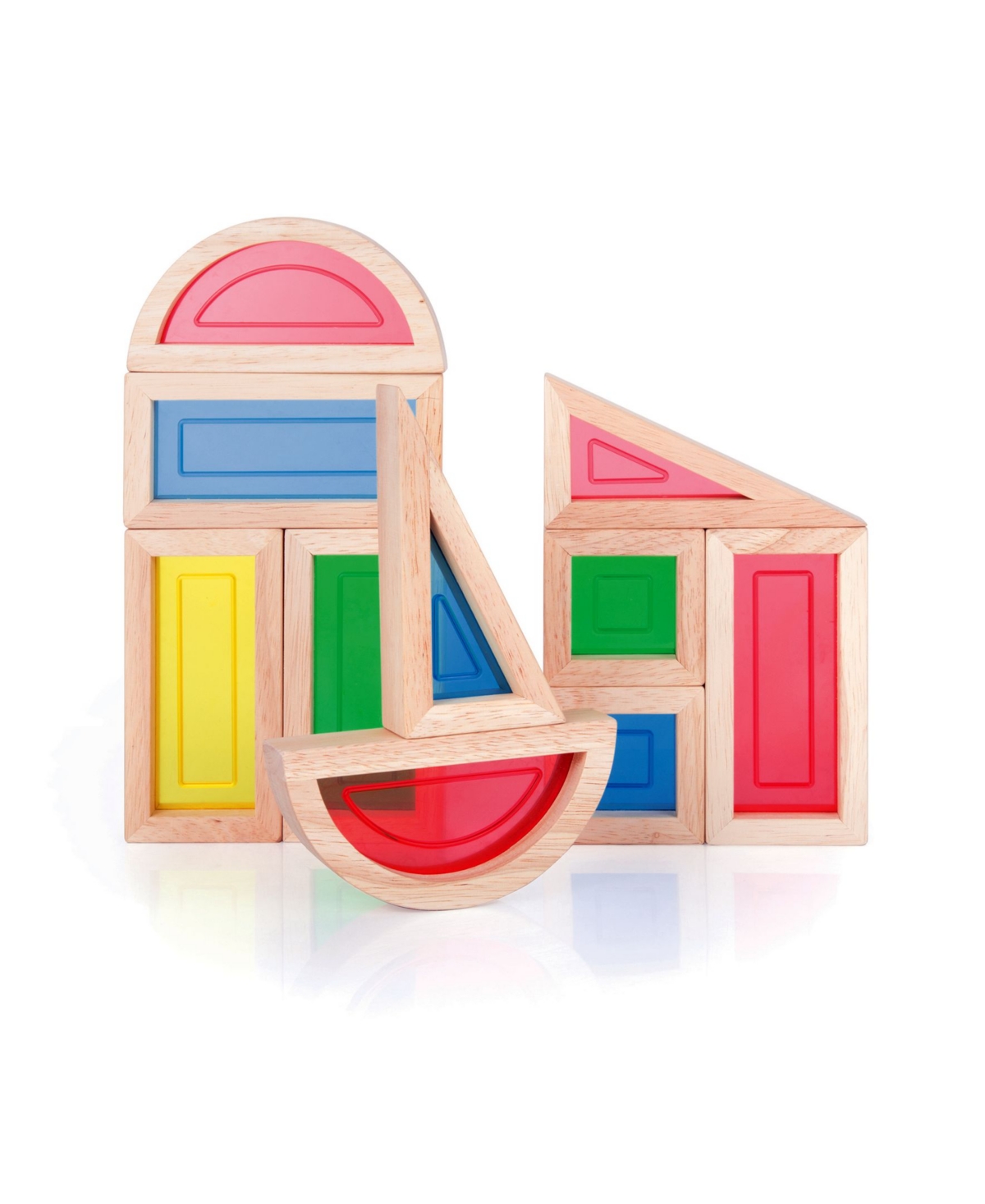 Guidecraft Rainbow Blocks - 10 Pieces Set - Multi-Color