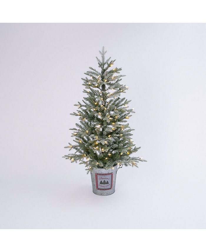 Gerson & Gerson 4Foot High Electric Lightly Flocked Half Tree in Half