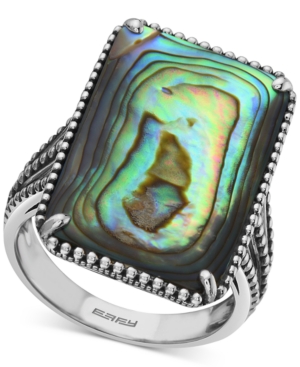image of Effy Abalone Beaded Statement Ring in Sterling Silver