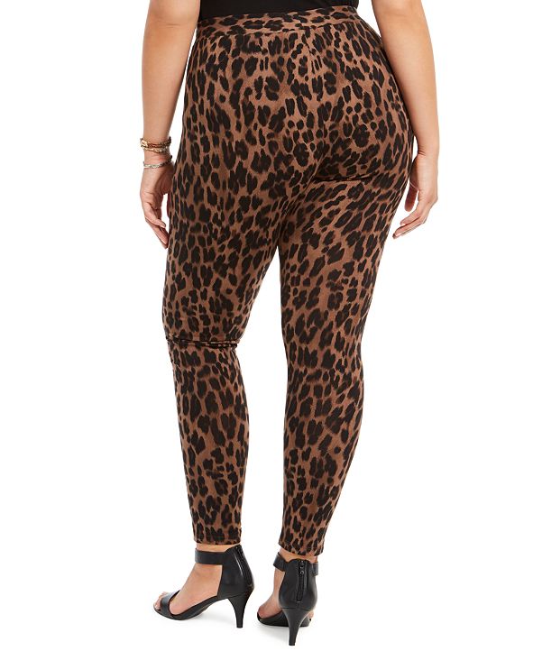 plus size leopard joggers