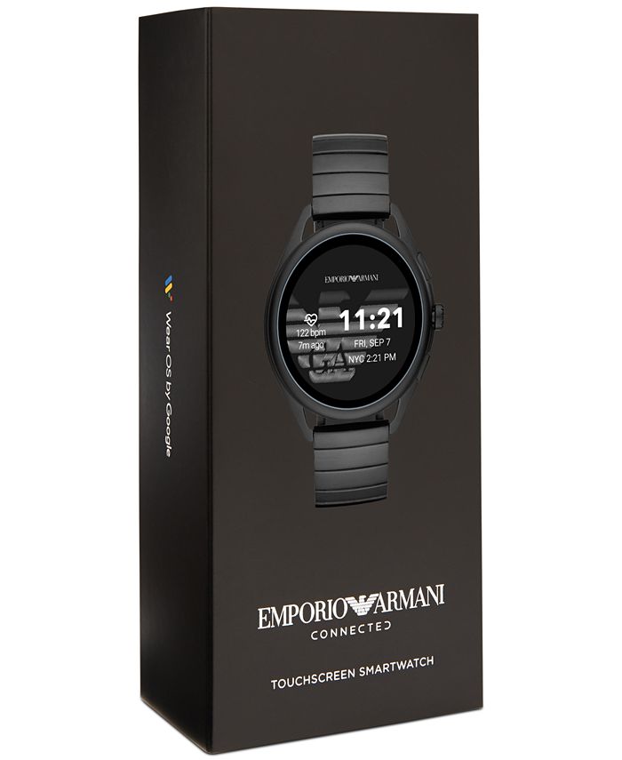 Emporio Armani Men's Black Stainless Steel Bracelet Touchscreen Smart ...