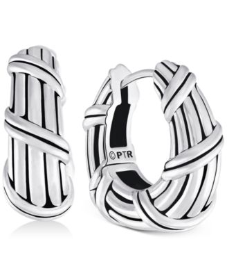 Peter Thomas Roth - Tapered Huggie Hoop Earrings in Sterling Silver