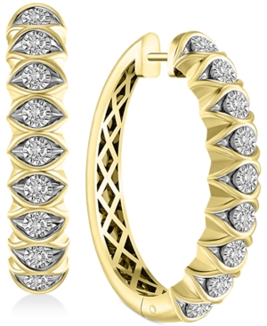 image of Diamond Hoop Earrings (1 ct. t.w.) in 14k Gold