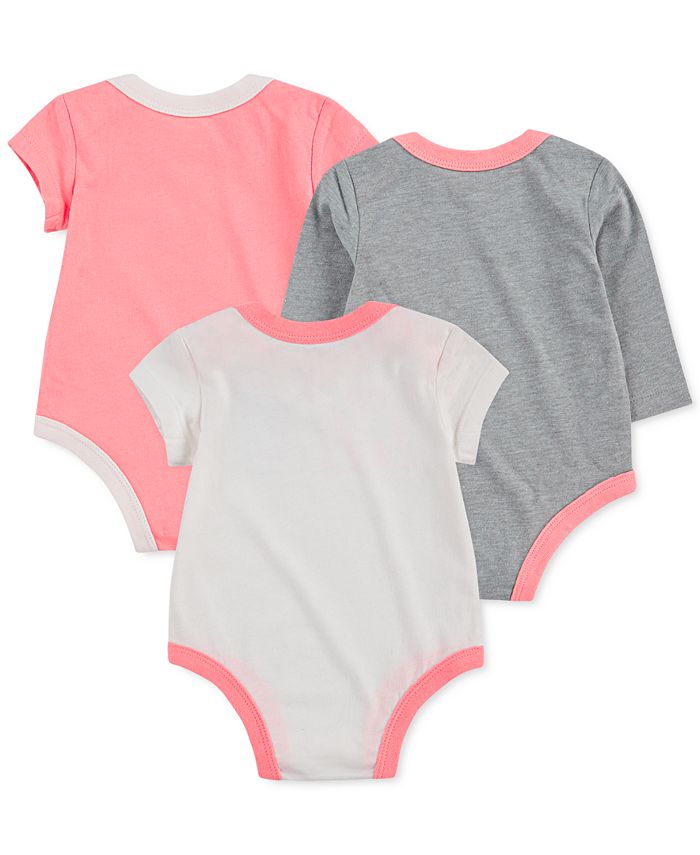 Nike Baby Girls 3-Pk. Cotton Logo Bodysuits - Macy's