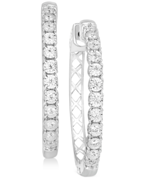 image of Diamond Hoop Earrings (1/2 ct. t.w.) in 14k White Gold