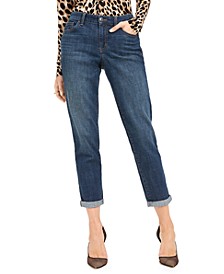 Women's Mid Rise Cuffed Straight-Leg Jeans, Created for Macy's