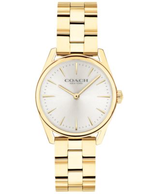 COACH Women's Preston Ion Plated Gold Bracelet Watch, 28MM - Macy's
