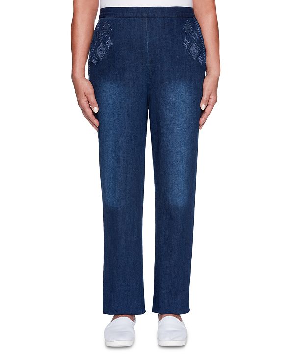 Alfred Dunner Petite Autumn Harvest Embroidered Jeans & Reviews - Jeans - Petites - Macy's