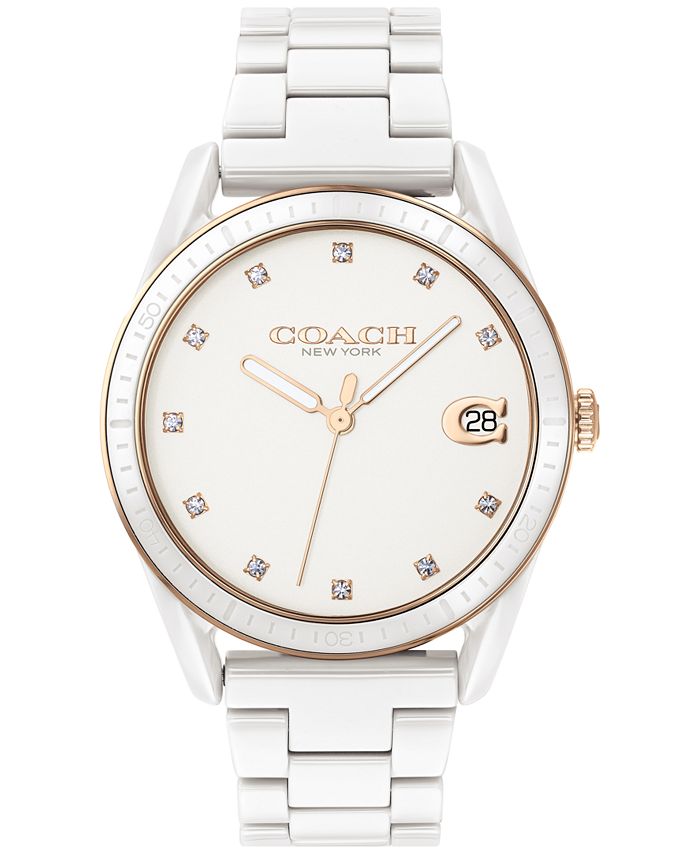 COACH Women's Preston White Ceramic Bracelet Watch 36mm & Reviews - All  Watches - Jewelry & Watches - Macy's