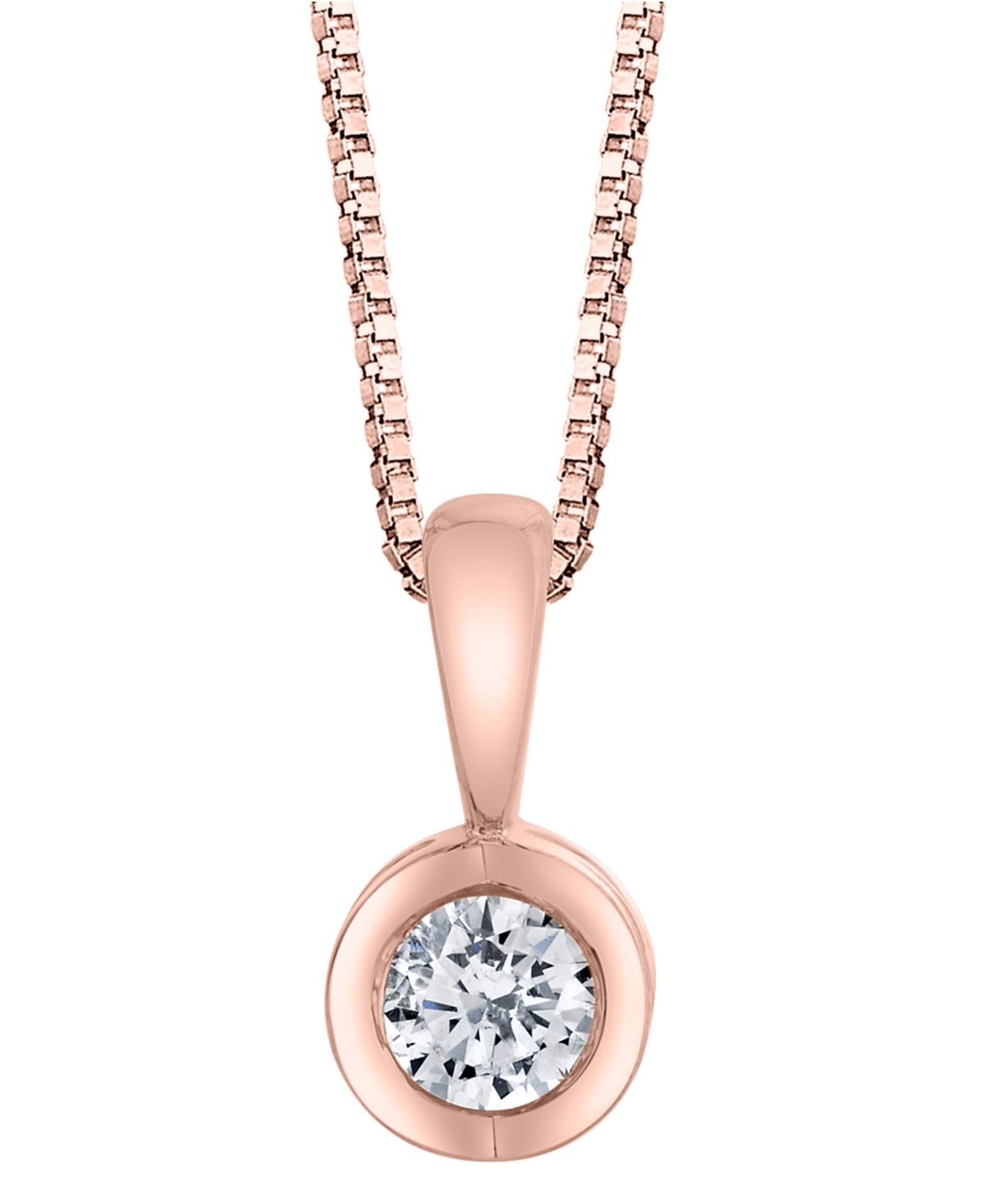 Diamond (1/10 ct. t.w.) Energy Pendant in 14k White, Yellow or Rose Gold - Rose Gold