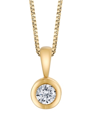image of Sirena Diamond (1/10 ct. t.w.) Energy Pendant in 14k White, Yellow or Rose Gold