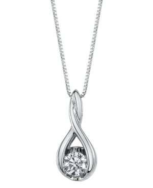 image of Sirena Diamond (1/3 ct. t.w.) Twist Pendant in 14k White Gold