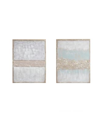 Madison Park - Radiant Flatland Glitter Canvas Art 2-Pc Set with Hand Embellished