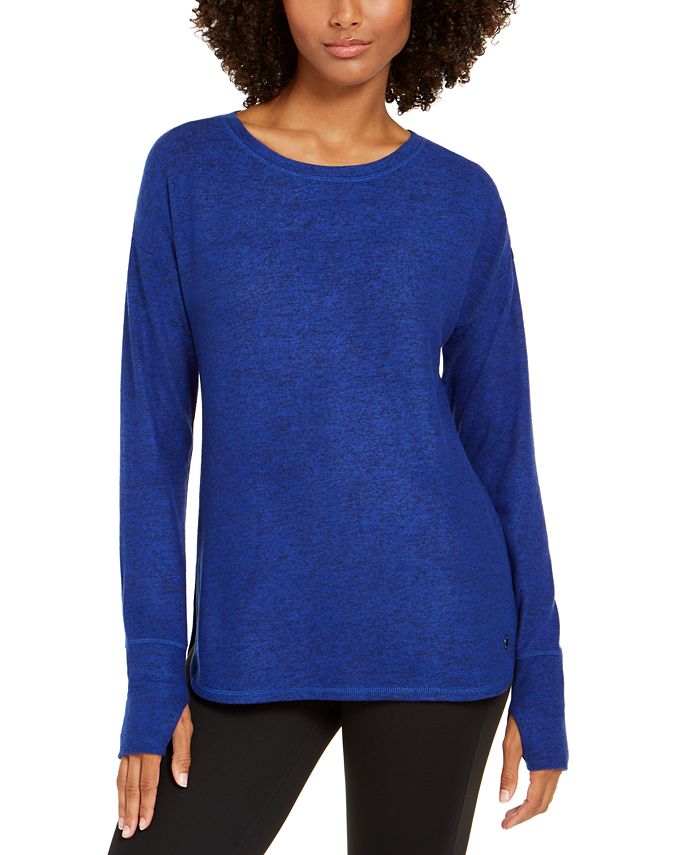Ideology Heathered Long Sleeve Top, Created for Macy's & Reviews - Tops ...