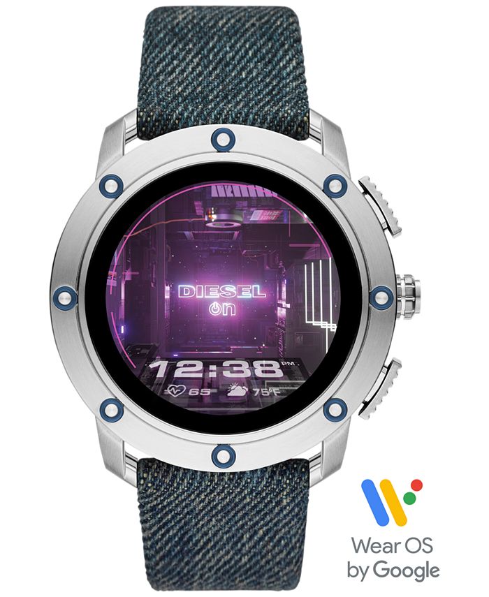 analyse deur Uitbreiding Diesel Tech Men's Axial Denim Blue Fabric Strap Touchscreen Smart Watch  48mm, Powered by Wear OS by Google™ & Reviews - Macy's