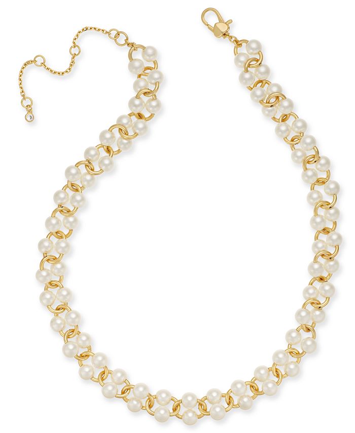 kate spade new york GoldTone Imitation Pearl Link Statement Necklace