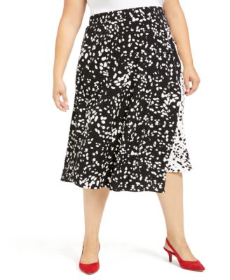 Alfani - Plus Size Printed Midi Skirt