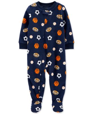 thumbnail image 2 of Carter's Big Boy Footed Microfleece PJs - Wolf Print Sleeper Pajamas Size 6 Years 2 of 11