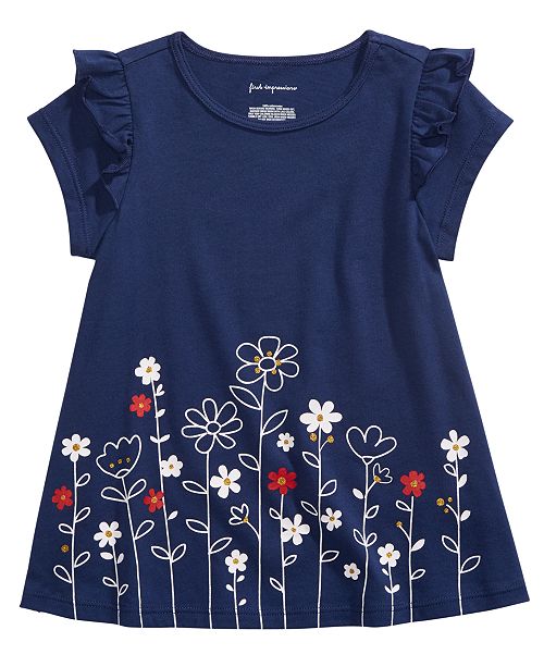 First Impressions Baby Girls Cotton Floral Print T Shirt Created For